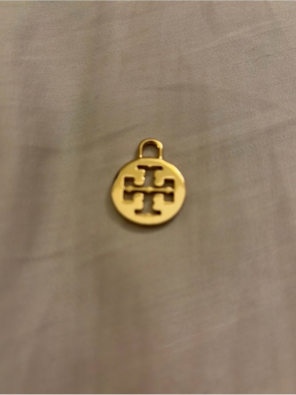 Tory Burch Gold Round Logo Charm Pendant